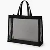 Bolsa de praia em rede, bolsa vertical de grande capacidade para armazenamento de itens de higiene para natação, bolsa multiuso com drenagem para roupas e itens diversos