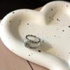 Anillo de circón y calcedonia de hielo para mujer, anillo de jade y ágata, anillo fijo, anillo cerrado comparable al anillo de jade para el dedo índice de doble uso.