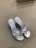 Primeiro Encontro Jifa Francês Elegante Socialite Tira Laço Sandália de Dedo com Salto Alto Feminina Verão Exterior Salto Agulha