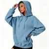 Logotipo personalizado, estilo europeo y americano, comercio electrónico transfronterizo, sudadera con capucha de corte holgado para otoño/invierno para mujer, estilo retro americano, forrada de polar, diseño simple