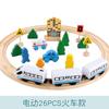 Tren Magnético Eléctrico de Madera de 26 Piezas con Rieles Zhiyi Juguetes de Madera Vías de Madera Ensamblables