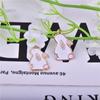 Moda Accesorios DIY Unicornio Arcoíris Conejo Globo Goteo de Aceite Llavero de Aleación Pendientes Colgante