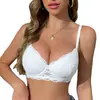 Ropa Interior Femenina de Encaje Floral Transfronterizo Europeo y Americano Sujetador Push-Up Ajustable con Soporte Lateral y Aro de Acero