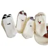 Colección de otoño e invierno: Calcetines de pelo de visón con temática de animales lindos para mujer, diseñados para mantenerte abrigada y acogedora en interiores, con un forro engrosado para mayor calidez y longitud hasta la mitad de la pantorrilla, perfectos para un look juvenil y femenino.