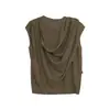 Top de Diseño Estilo Francés Wanwei para Mujer Primavera 2026 Nuevo Chal Desmontable Chaleco de Punto sin Mangas P5626