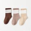 Meias Infantis 100% Algodão, Novas Meias de Cano Médio para Outono e Inverno, Meias Listradas Coloridas tipo Doce para Meninos e Meninas, Meias 100% Algodão para Bebês e Crianças Pequenas