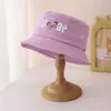 Sombrero de Pescador para Niños Estilo Primavera y Otoño Bordado de Animales de Dibujos Animados Sombrero de Cubo con Protección Solar para Niños y Niñas de 2 a 7 Años Sombrero de Protección Solar