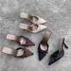 Mules de Tacón Alto Elegantes Versátiles Cómodos con Punta y Lazo para Mujer 2025 Nuevo Estilo de Verano para Uso en Exteriores