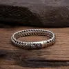 Pulseira Tecida Amarela Leão Padrão Tendência Estilo Nacional Masculina e Feminina Prata 925 Prata Tailandesa Joias Personalizadas Vintage Atacado