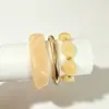 Set retro de resina de tres piezas transfronterizo, pulsera de cuentas color block, moderna y única para mujer, accesorio de pulsera geométrico en capas