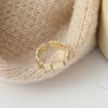 Anillo abierto de lujo ligero de alta calidad de Dongdaemun de Corea del Sur, anillo de viento frío elegante de alta calidad a juego para mujer.