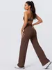 Pantalones de Yoga Mingda Nuevos Marrones de Pierna Ancha Caídos Transfronterizos de Cintura Alta Adelgazantes Sin Marcas Vergonzosas Ropa Deportiva Pantalones Largos de Campana