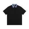 Roupas Masculinas Beijie 2026 Verão Novo Estilo Camisa Polo Falsa de Duas Peças Masculina Patchwork Gola Reversível Manga Curta Camiseta Meia-Manga
