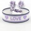Vendas Diretas da Fábrica Europeu e Americano Transfronteiriço Popular Pulseira de Pulso Letras Bordadas "Amor" Pulseira da Amizade Borla Joia de Mão