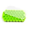 Bandeja de Silicona para Hielo tipo Panal de Abeja de 37 Compartimentos con Tapa, Molde Casero para Cubitos de Hielo Doméstico, Caja de Hielo Apilable, Fabricador de Bolas de Hielo