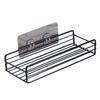 Estante de baño de hierro forjado de estilo europeo, estante para gel de ducha, cesta colgante para lavado sin perforaciones, estante de almacenamiento montado en la pared