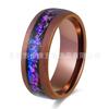 Anel Transfronteiriço de Aço Tungstênio Eletrogalvanizado Preto Jateado com Areia 8mm Incrustado com Cascalho Azul Galáxia e Sucata de Ferro para Homens e Mulheres Alianças de Casamento