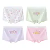 Roupa Íntima Infantil de Seda Gelada, Estilo Fino Respirável de Verão, Shorts Boxer para Meninas, Shorts de Seda Antibacteriano de Ângulo Reto para Meninas