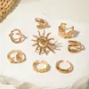 Joyería Transfronteriza Europea y Americana Estilo Festivo Estrella de Mar Vieira Anillo Abierto Ins Aleación Girasol Set de Anillos