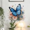 Pegatina Decorativa Mariposa Azul para Tapa de Inodoro Flores de Margarita Pequeñas Venta Caliente Transfronteriza Pegatina de Pared Desmontable ZDB33487