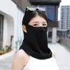 Máscara de Protección Solar Transpirable de Seda Helada de Verano Ruiya para Ciclismo para Hombres y Mujeres, Protector Facial de Cara Completa Anti-UV con Cuelga Orejas para el Cuello
