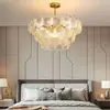 Lustre de Vidro Vintage de Luxo Leve Estilo Francês, Luminária de Sala de Estar, Design Criativo Artístico Minimalista Moderno Nórdico, Luminária Elegante