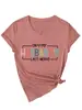 No Limite do Meu Marido Site Independente de Comércio Exterior Europeu e Americano Camiseta Personalizada Feminina de Manga Curta com Decote V