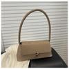 Estilo Europeo y Americano Gran Capacidad Hebilla de Cierre Bolso Baguette de Moda 2025 Nuevo Patrón Tejido Textura Simple Bolso Cuadrado Pequeño Cruzado al Hombro