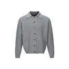 Jaqueta de tricô cinza UTiiTUii para homens, estilo casual, cardigã com lapela abotoada, jaqueta superior vintage 081