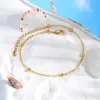 Tobillera de Acero Dorado con Cuentas para Mujer Cadena de Acero Inoxidable para Tobillo de Verano en la Playa