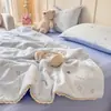 Jie Liya Colcha de Algodón Acolchada de Verano Hilo Relleno Colcha Refrigerante de Verano Juego de Cuatro Piezas Colcha de Aire Acondicionado Doble Colcha Fina de Verano Disponible para Mayorista