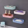Jabonera sin Taladro para Baño, Soporte para Jabón de Pared de una Sola Capa, Estante de Almacenamiento para Baño, Jabonera de Doble Capa para Dormitorio