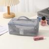 2025 Bolsa de Cosméticos Transparente de Malha Grande Capacidade Sentido Avançado Classificada Multicamadas Bolsa Multifuncional para Cosméticos Mulher Portátil