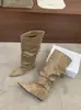 Botas Altas de Tacón de Cuña Puntiagudas de Nuevo Estilo 2026, Fruncidas, Estilo Chica Caliente, Hasta la Rodilla, Rectas, de Tacón Alto