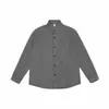 Elegante Chaqueta Camisa Casual de Manga Larga para Hombre con Cuello Alto, Rayas Texturizadas, Nueva Talla Grande Otoño 2026