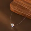 Bajo Árbol Rong Plata S925 Venta Caliente Lágrimas de Sirena Invisibles Collar de Moissanita para Mujer Gama Alta Más Fácil de Combinar Cadena para Clavícula Estilo Caliente