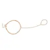 Pulseira de Dedo Dourada Estilo Minimalista para Mulheres, Joia Empilhável com Design Único, Corrente de Pulso Estilo Férias Boêmia
