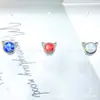 Pendientes de Aleación de Titanio ASTM F-136 Cabeza de Gato Pequeño Diablo Ópalo G23 Titanio Ópalo Piercing Labial Piercing Lengua Joyería para Orejas