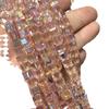 Nuevas cuentas sueltas de cristal cuadradas tridimensionales naturales de 6 mm, diversas cuentas de vidrio, pulseras, collares, accesorios de joyería, venta al por mayor