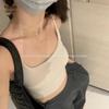Hot Girl Camisola Feminina Verão Basing Beautiful Back Tube Top com Almofada no Peito Seda Gelo Curto Sem Encosto Interno Exterior Wear Top