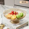 Prato de Frutas Alto em Madeira de Luxo Leve para Sala de Estar e Sala de Chá, Cesta de Frutas de Alto Valor, Prato de Lanches, Prato para Exibir Frutas Secas