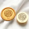 Carimbo de Selo de Cera Vintage Diretamente da Fábrica, Carimbo de Selo de Cera Árvore da Vida, Cabeça de Carimbo de Cobre com Tema de Planta da Floresta para Diário e Selagem de Convites