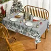 Navidad Hogar Sala de Estar Mesa de Comedor Atmósfera Decoración Mantel Impreso Muñeco de Nieve Árbol de Navidad Mantel Largo Venta al por Mayor
