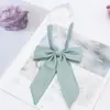 Corbata de Moño Larga Diagonal de Cuadrícula de Cubo Mágico al por Mayor en Stock para Mujer, Accesorio de Traje de Marinero Estilo Coreano, Corbata de Moño Jk Estilo Universitario