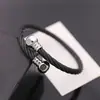 [56] Moda europea y americana pulsera abierta de alambre de acero inoxidable accesorios vintage pulsera caliente joyería de acero de titanio al por mayor