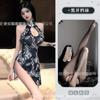 Novo estilo chinês estampado cheongsam fenda sem mangas boate justo no quadril saia retrô melhorada gola alta moda nacional vestido de noite 1434