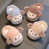 Pantuflas de algodón para niños niñas invierno niños lindo niños bebé hogar cálido fondo grueso bolsa talón antideslizante felpa pantuflas