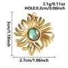Colgante de Flor Hueca de Acero Inoxidable 304 Girasol Incrustado con Concha Natural Accesorios de Joyería Collar de Oro de 18K Joyería