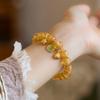 Pulsera Guofeng Hecha a Mano Natural Colorida Fragante Esmalte de Hoja de Oro Gris Pulsera Bestia Tragadora de Oro en Pulsera Esmaltada Shangdaji