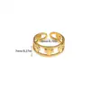 Anillo de Acero Inoxidable Chapado en Oro de 18K Geométrico de Corazón Europeo y Americano Lujo Accesible Nicho Diseño Asimétrico Anillo Abierto para Dedo Índice